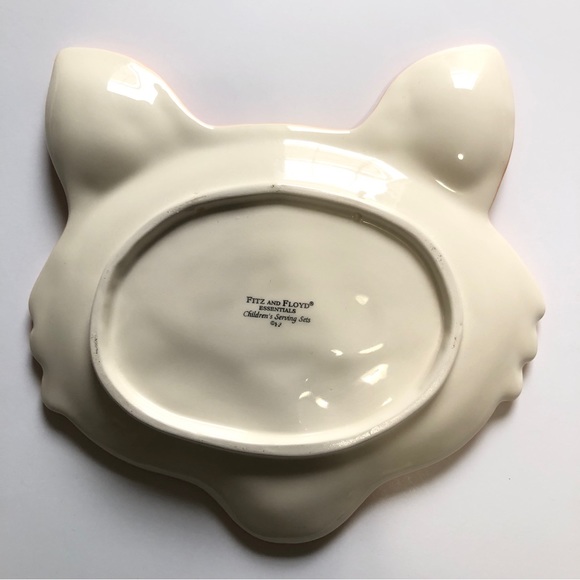 Fitz & Floyd Anthropomorphic Kitty Spoon Plate Serving Set Ceramic Kids Snacks - Picture 3 of 8